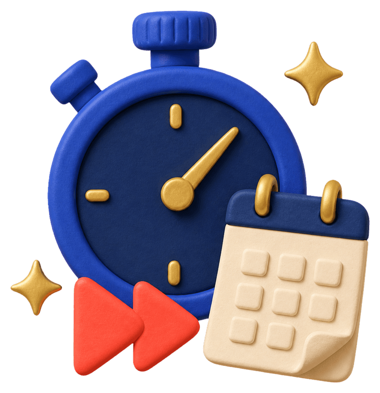Illustration d'une horloge représentant les délais de formalités